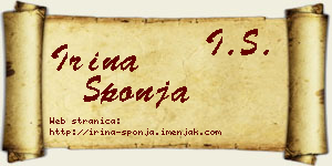Irina Šponja vizit kartica